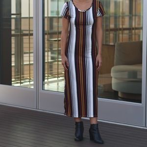 Striped maxi t-shirt dress